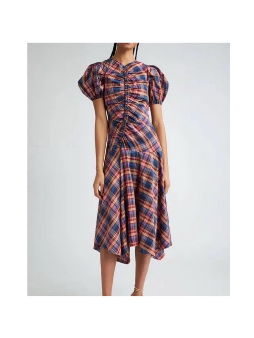 Ulla Johnson Heleen Plaid Silk/Cotton Dress — Size 2